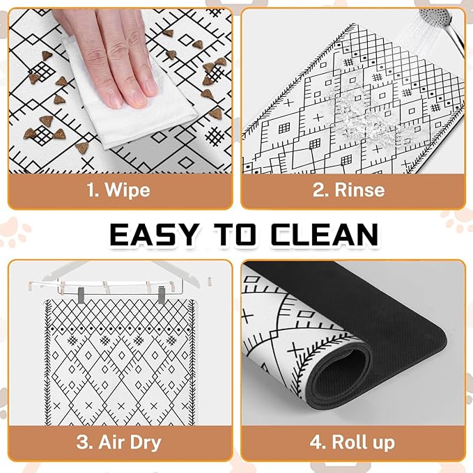 Absorbent Pet Dog Bowl Mat for Food and Water, Pet Cat Food Feeding Mat with Non Slip Rubber Backing, Dog Food Mats for Floors Waterproof, 24"x32"