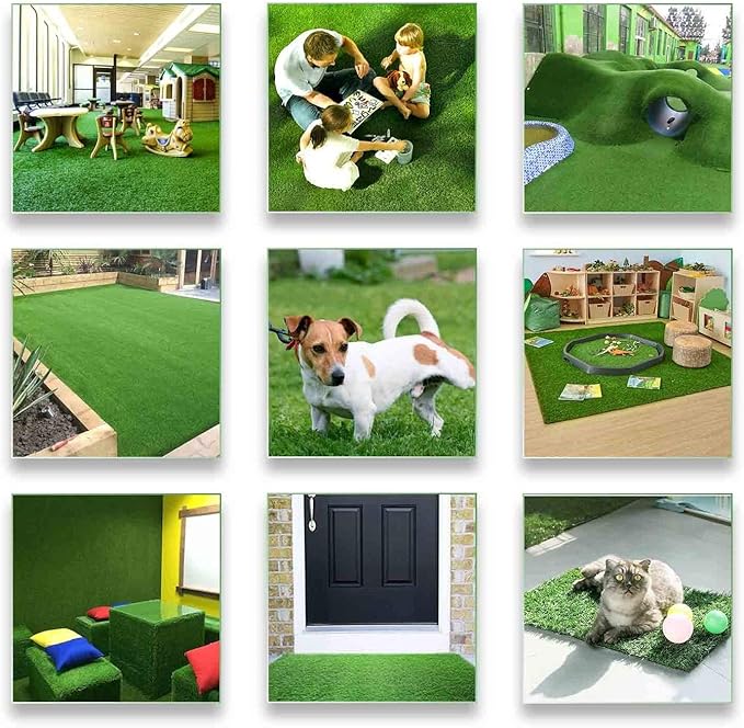 ALTRUISTIC Artificial Grass 7FTX9FT(63 Square Feet), Realistic Fake Grass Deluxe Turf Synthetic Thick Lawn Pet Turf, 1 3/8” Height, Outdoor Decor, Customized