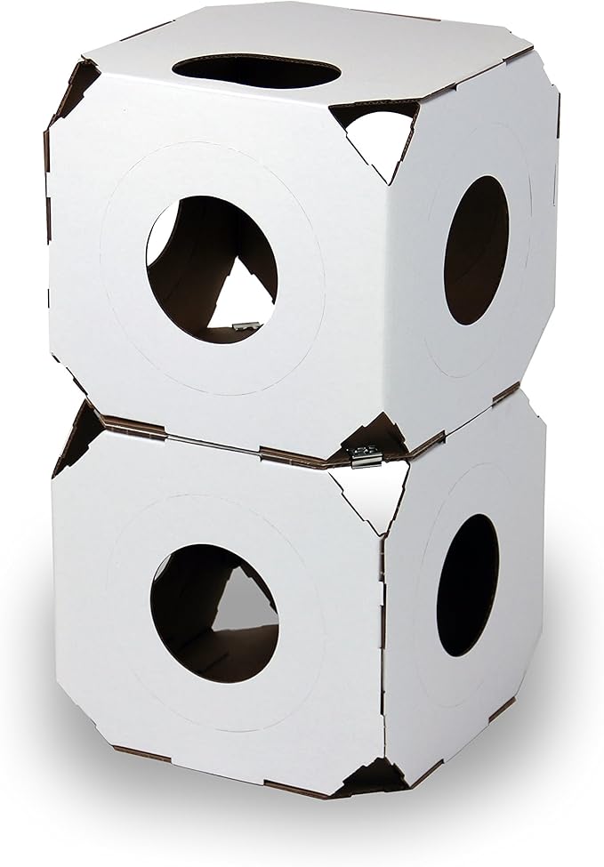 Durable, Modular Cat House Cubes/Cat Condos, Made in USA (2pack, White)