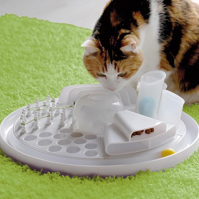 Cat-Center - 7-in-1 Pet Activity Center, Cat Toy Game, Educate & Entertain Your Pet, Durable & Dishwasher Safe, Multi Play Toy