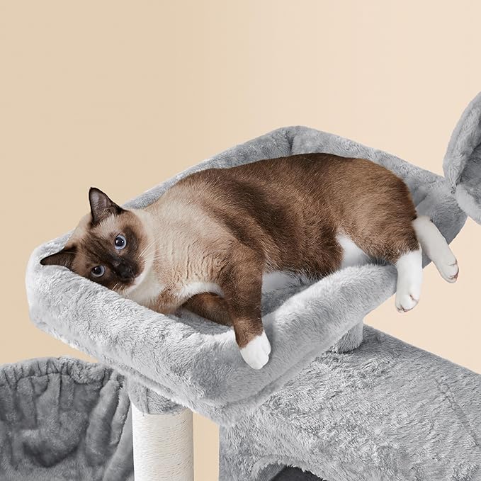 Yaheetech 73in Cat Tree Tower for Indoor Cats, Multi-Level Cat Activity Center with Scratching Posts Large Cat Condo with Funny Hammock for Kittens