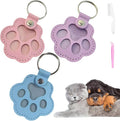 Cat & Dog Hair Keychain - Paw Shaped Leather Memorial Keepsake for Dog Cat Fur Storage, Pet Fur Keepsake Collector