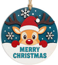 Merry Christmas Ornament, Funny Rustic Christmas Ornament, Cute Reindeer Ornaments, Wooden Holiday Decor, Adorable Reindeer Christmas Tree Hanging, Rustic Merry Gift Idea For Friends Family 2025
