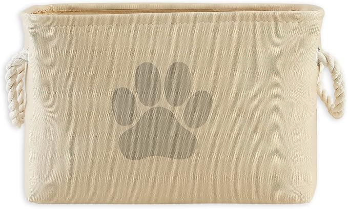 Bone Dry Pet Storage Collection Collapsible Bin, Small Rectangle, Taupe