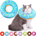 Cat Cone Collar Soft, Cat Recovery Collar for Wound Healing Cute Cat Donut Adjustable Cat Cones to Stop Licking Comfortable Lightweight Neck Elizabethan Collars for Cats Kittens After Surgery
