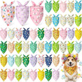 Abbylike 50 Pieces Spring Dog Bandanas Bulk Flower Daisy Sunflower Dog Bandanas for Pets Triangle Kerchief Scarf Bibs for Spring Pets Dogs Party Costume Accessories, 25 Styles (19.7 x 13.8 x 13.8)