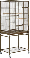 Topeakmart 53.5inch Large Bird Cage Metal Mobile Parrot Cage for Canary Pacific Parrotlet Lovebird Budgie Caique Senegal Green-cheeked Conure, Palmer Green