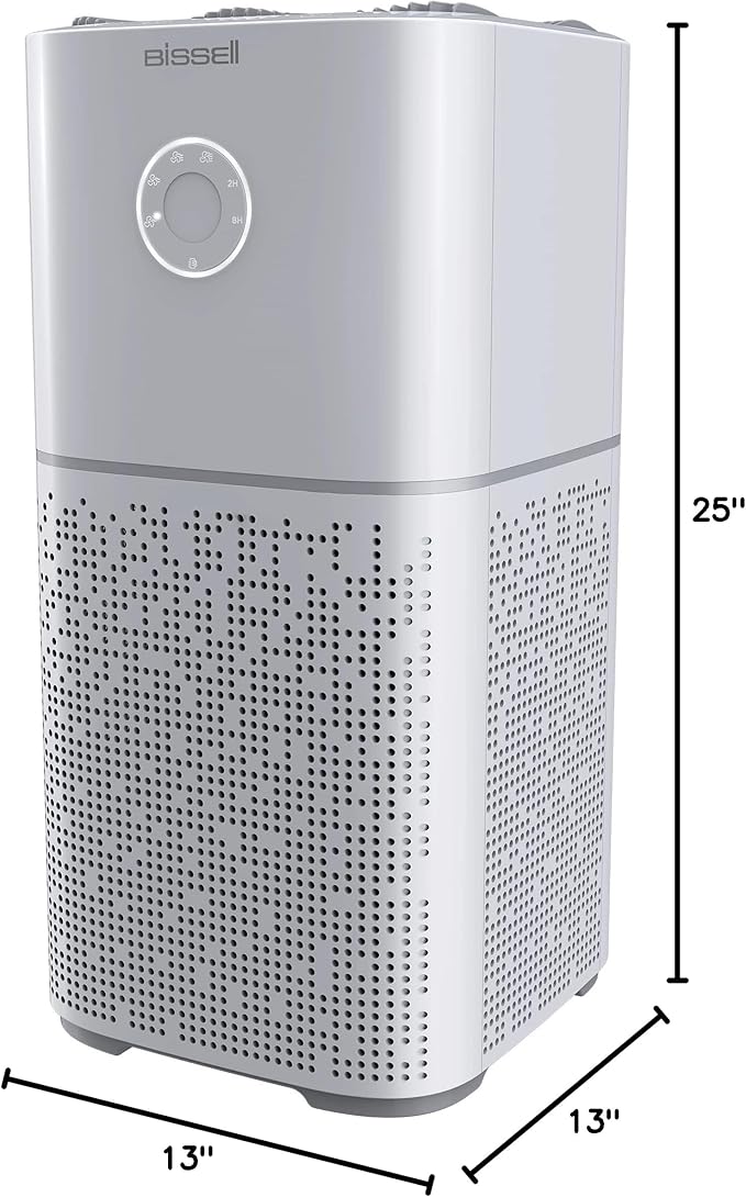 BISSELL Air180 Air Purifier For Home, Bedroom, HEPA Filter, Filters Smoke, Allergies, Pet Dander, Odor, Dust, Gray, 3496+