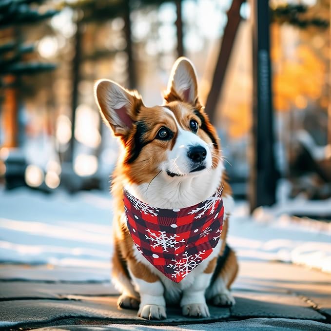 30 Pcs Winter Dog Bandanas Bulk Stitch Dog Bandanas for Small Medium Large Dogs Breed Scarves Grooming M