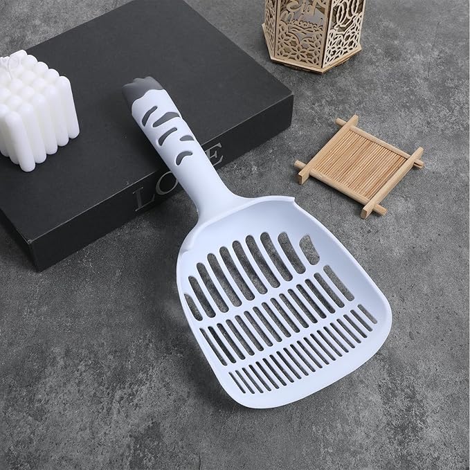 Cat Litter Scoop, Cat Scooper for Litter Box Cats and Dog Poop Collector Plastic Kitty Litters Scoop Deep Shovel with Thin Sifting Holes for Home Litters Box