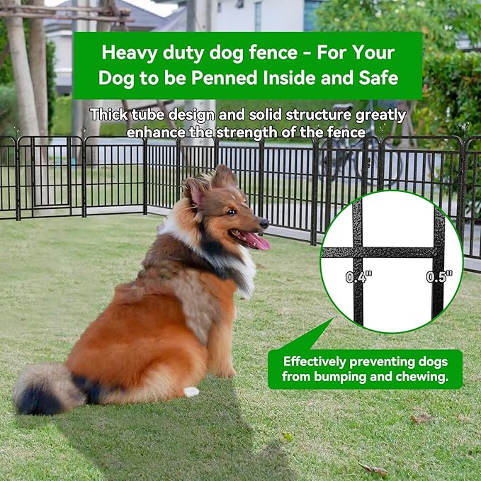 Dog Fence Outdoor 24 Piece Panels 32" Height, Square Steel Pipe with Reinforced Crossbars, Anti-Rust Heavy Duty Dog Playpen with Doors Portable for Yard RV Camping, Total 54FT, 227 Sq.ft, Snowy Black