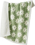 LE SURE Waterproof Dog Blanket for Medium Dogs - Washable Double Sided Dog Blankets with Warm Jacquard Shag and Soft Sherpa Fleece, Pet Cat Blanket for Couch Protection, 3D Textured Cloud, Green