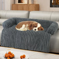 Wn's Day Luxurious Dog Couch Bed, Washable Calming Dog Couch Cover, Removable Couch Protector for Dogs, Waterproof Sofa Bed, Pet Bed Mats for Couch, Pet Couch Covers for Sofa(Grey, L)