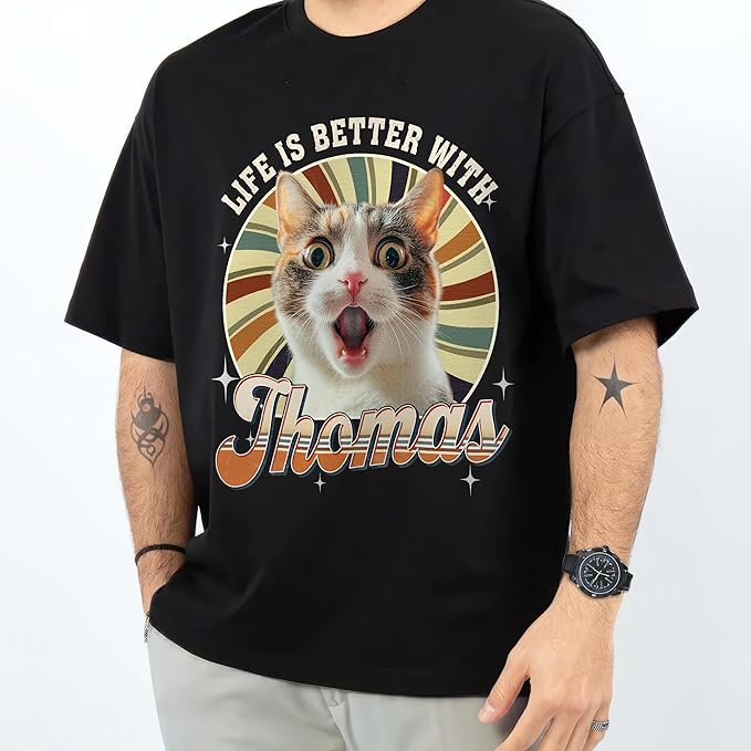 Mit & Mia Custom Your Own Bootleg Rap Shirts for Boyfriend Girlfriend Face Shirt with Photo Gift for Him Her Pet Lovers