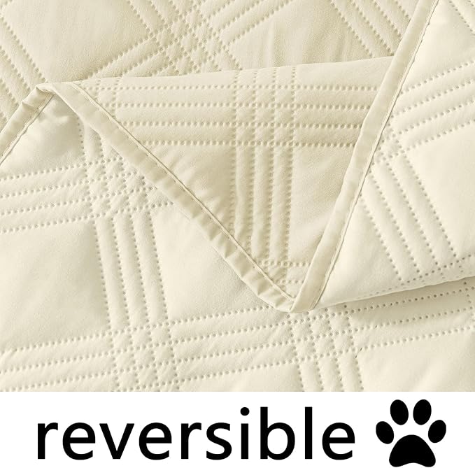 hyha Waterproof Dog Blanket, Reversible Pet Bed Blanket, Soft Sofa Couch Cover for Dogs Washable, Waterproof Pet Couch Covers for Sofa Puppy Cats Furniture Protector(30"x53", Beige/Beige)