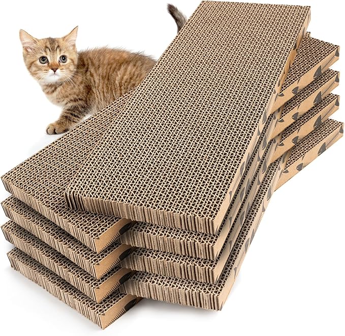 Mini Cat Scratching Board Small Cat Scratcher Cardboard Cat Scratch pad Cat Scratchers for Indoor Cats Cat Cardboard Scratcher Cat Scratching pad (8pcs)