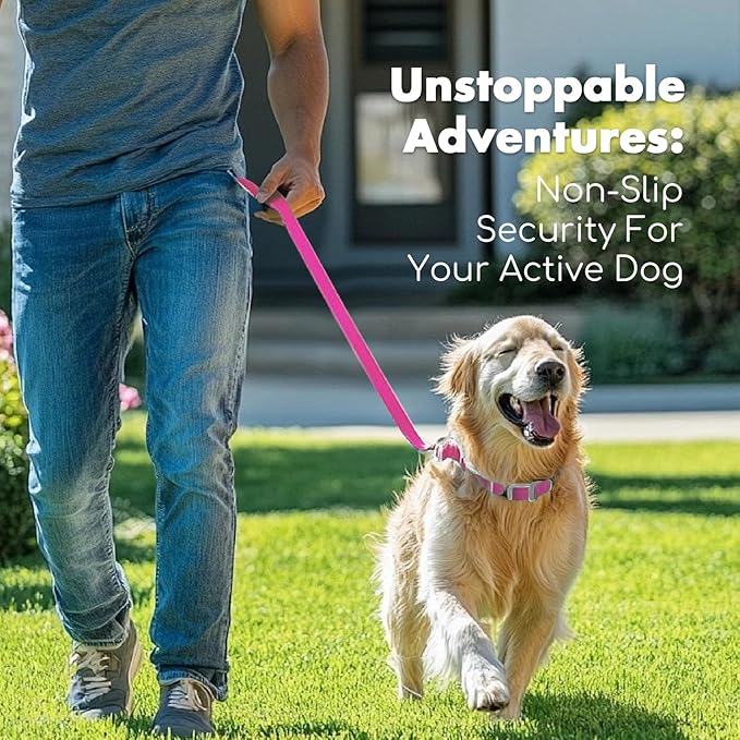 4.2FT Dog Collar and Leash Set, PVC Waterproof Adjustable Odor Proof Pet Collars Leashes, Easy to Clean, Surface 3D Cube Effect, Dog Leash for Small Dogs, Pink