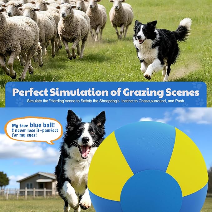 Happypaw 18'' Herding Ball for Dogs – Enhanced Chew Resistance & Heavy-Duty Material,Durable Dog Toy Agility Equipment for Australian Shepherds, Cattle, Border Collies, and Small/Medieum Breed