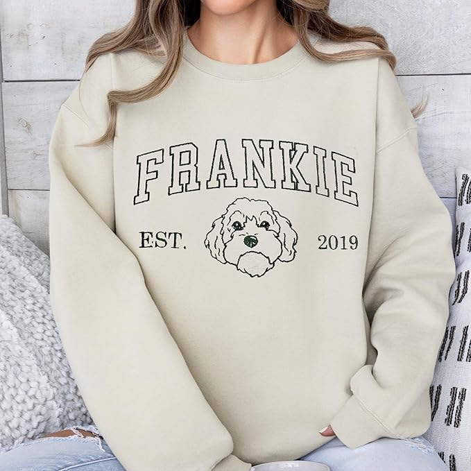 Custom Pet Sweatshirts with Photo and Name, Personalized Dog Sweatshirt, Gifts for Dog Mom, Dad
