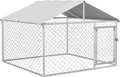 PawHut Outdoor Dog Kennel, Heavy Duty Dog Run Outdoor Fence with Waterproof Cover, Galvanized Chain Link, Secure Lock, for Large Breeds, Chickens, Ducks, 6.5' x 6.5' x 5'