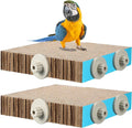 Skyygemm 2 Pieces Parrot Toy Bird Chew Cage Accessories Flat Perch Bird Paw Grinding Stand Parrot Cage Playground for Macaws, Small Parakeets, Conures, Budgies, Finches Conure Cockatiel(Large)