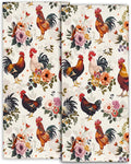 Cute Rooster Hand Towels - 2 Pack, 14.5" X 28",Soft Microfiber Polyester Farmhouse Towel Set with Chicken Floral Pattern,for Rustic Bathroom Kitchen Spa Hotel Decor Gifts Women Girls