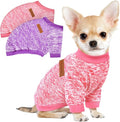 2 Pcs Dog Sweaters for Small Dogs Girl Boy Winter Fleece Clothes Warm Soft Dog Sweatshirt Outfit for Dogs Cats Pet Apparel