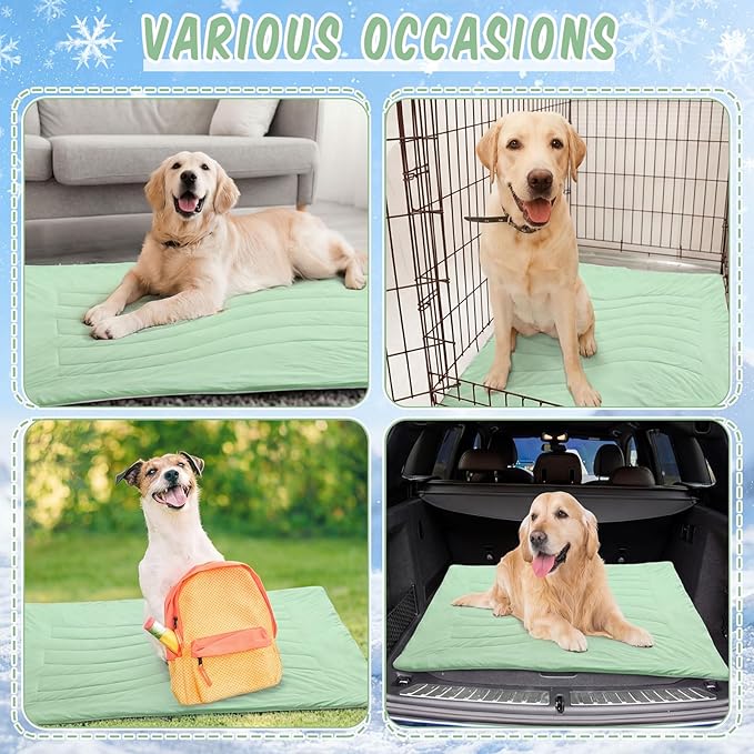 2 Pack Cooling Dog Blankets with Storage Bag Self Cooling Dog Blankets Washable Pet Cold Mats 59 x 47 Inch Portable Cat Pads for Summer Hot Weather Pet Puppies Supplies