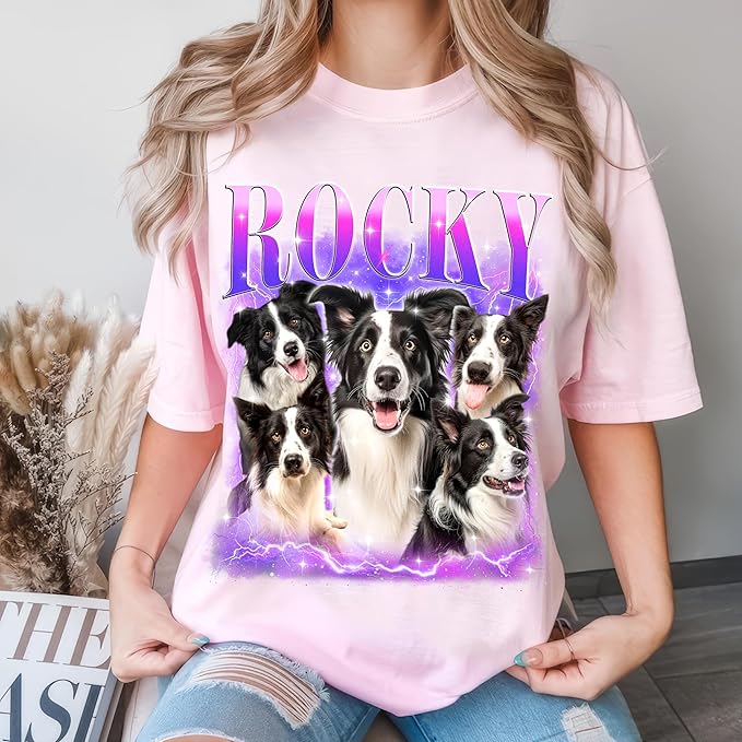 Mit & Mia Custom Your Own Bootleg Rap Shirts for Boyfriend Girlfriend Face Shirt with Photo Gift for Him Her Pet Lovers