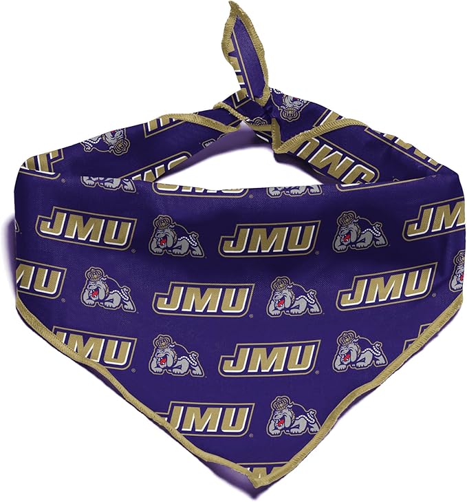 James Madison Dukes Bandana for Dogs and Cats | Fits Pets Great Gift Idea | Easy-to-Tie (Small, 13")