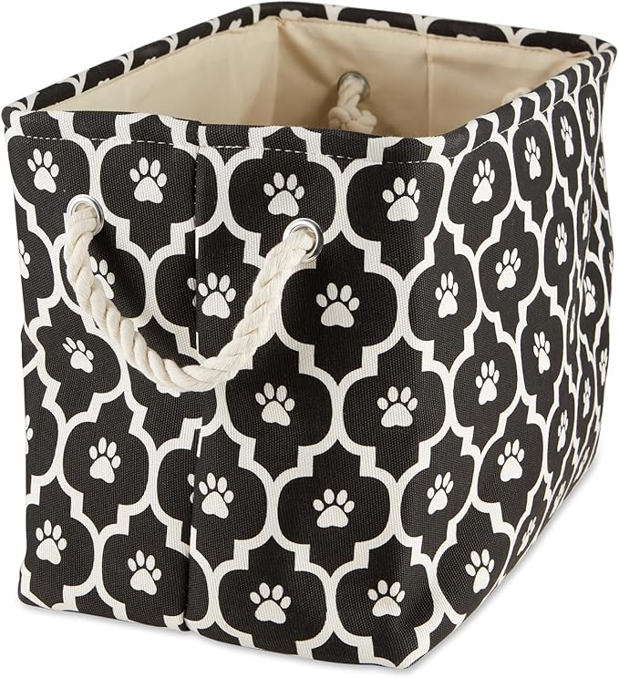 Bone Dry 6192 Pet Storage Collection Lattice Paw Print, Medium Rectangle, Black