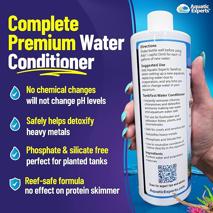TankFirst Complete Aquarium Water Conditioner - Fish Water Conditioner, Instantly Removes Chlorine, Chloramines, and detoxifies Ammonia from Fish Tank (TankFirst Regular, 500 ml)