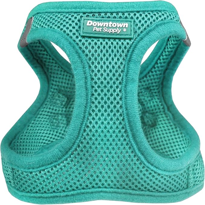 Downtown Pet Supply Step in Dog Harness No Pull, XX-Large, Bermuda Blue - Adjustable Harness with Padded Mesh Fabric and Reflective Trim - Buckle Strap Harness for Dogs
