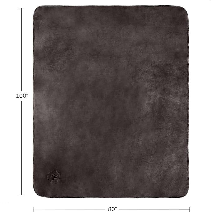 PETMAKER Dog Blanket - 80x100in Reversible Sherpa Blanket - Throw Blankets for Bed, Couch, or Car - Machine Washable Puppy Essentials (Charcoal)