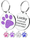 Dog Tags Personalized for Pets Dog Name Tags Personalized Dog Tag Engraved with Any Name & Text Custom Dog ID Tags Glitter Bone ID Tag for Puppy Cat (Purple-Round, S)