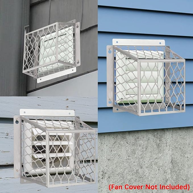 Dryer Exhaust Guard Vent Cover,Dryer Vent Bird Guard for Most 3" to 4" Fan Cover, 7"Lx7"Wx5"H Stainless Steel Ventilation Bird Cage for Bathroom Exhaust Ventilation Fan,2PCS