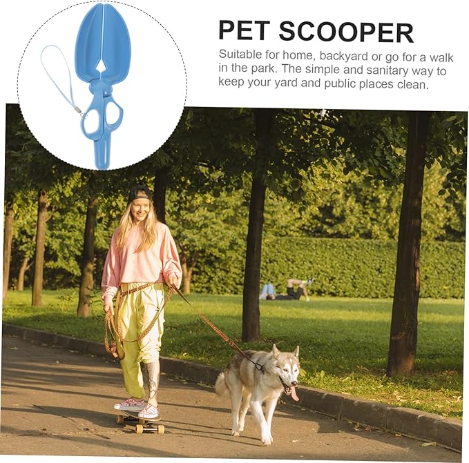 Portable Scissors Shape Dog Pooper Scooper with High-Tension Springs Small Lightweight Pet Waste Picker for Indoor Outdoor Use Plastic Poop Scoop Tool for Dogs Cats Puppies