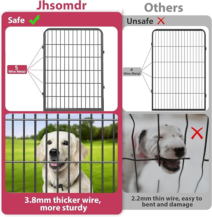 Dog Playpen, 40 inch 14 Panels Dog Pen Indoor Pet Dog Fence Outdoor for Yard Metal Puppy Playpen Pet Exercise Pen Rustproof Portable Dog Fence for RV Camping