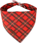 Christmas Dog Bandana, Christmas Red Plaid Man Triangle Bid Scarf for Girl Boy Dog, Cotton Pet Kerchief, Adjustable Winter Puppy Bandana for Small Medium Large Dogs Cats