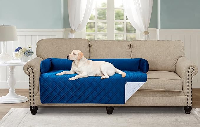 Brilliant Sunshine Premium Calming Dog Bed Mat, Silky Velvet, Removable Washable Cover, Cushion Protector and Couch Covers for Dogs, Pets, Cats, Extra Large, Dark Blue