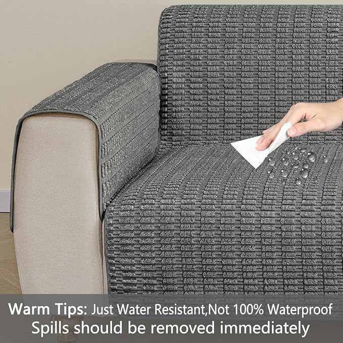 Muamar Dog Bed Cover, Anti-Slip Waterproof Sofa Protector, Living Room Couch Covers, Dog Mat, Pet Pad for Furniture - 30x82 inch, Dark Grey