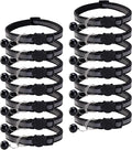 14 Pack Breakaway Cat Collar with Bell, Reflective Kitten Collar for Girl Boy Cats, Safety Buckle Adjustable 7.5-12.5 Inch, 0.4 Inch Width Lightweight, Pet Gifts (Black)