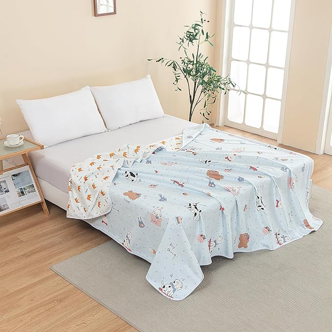 WenBags Waterproof Dog Bed Cover 40 * 60 Inches Throw Size,Pet Hair Resistant Reversible Couch Cover Mattress Protector,Leakproof Bed Liner/Sheet/Blanket for Adults Elderly Pets (Cute Dogs, 40 * 60)