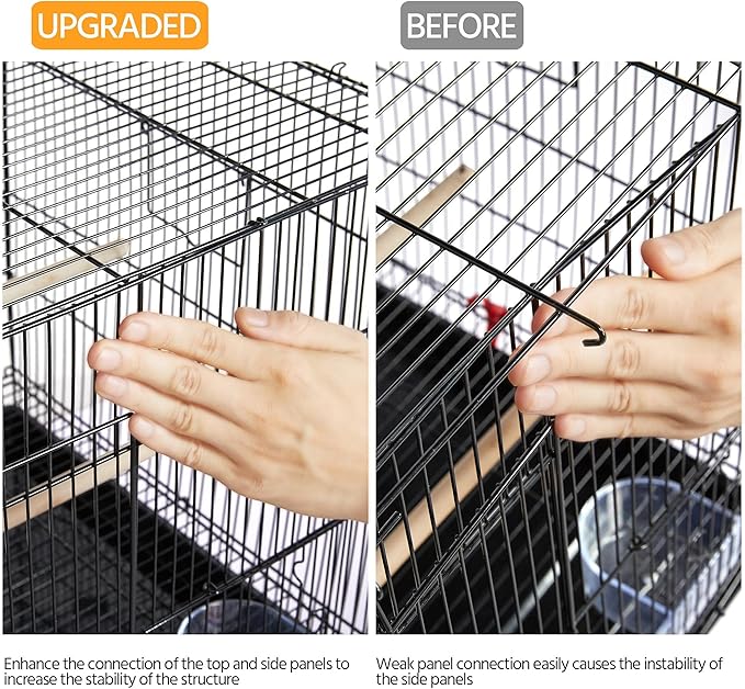 Yaheetech 30‘’ Flight Bird Cage Stackable Design for Small and Medium Birds with Slide Out Tray and Bottom Grate Budgies Cockatiels Lovebirds Canaries Parakeet Cage