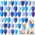 50 Pcs Blue Paw Print Dog Bandanas Bulk Animal Footprint Bandanas for Dogs Triangle Kerchief Bib Scarf Set for Pet Winter Costume Photo Props Daily Accessories Pet Shops (19.7 x 13.8 x 13.8)