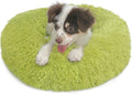 Calming Donut Dogs Beds for Small Dogs Washable,19inch Fluffy Round Puppy Bed for Puppies,Cats & Toy Breeds with Raised Rim,Fits up to 15 lbs Pets,Green