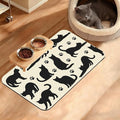 Pet Feeding Mat,Cat Silhouette Absorbent Dog Cat Food Mat Dog Mat with Rubber Backing,Non-Slip Water Bowl Placemat,Pet Supplies 12" x 20"