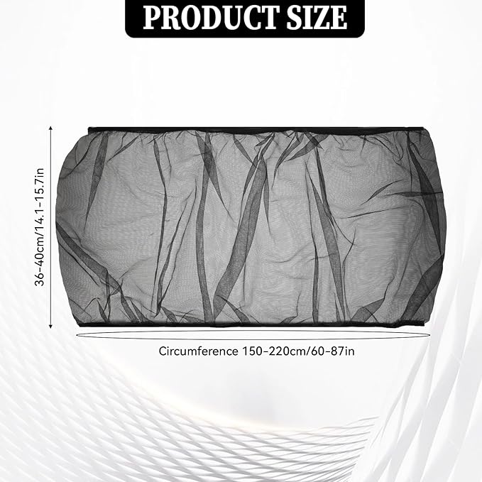 Large Bird Cage Seed Catcher, Stretchy Bird Cage Cover, Soft Nylon Mesh Skirt, Parrot Birdcage Net, Ventilate Dustproof Cover for Parrot Parakeet Macaw African (Black)