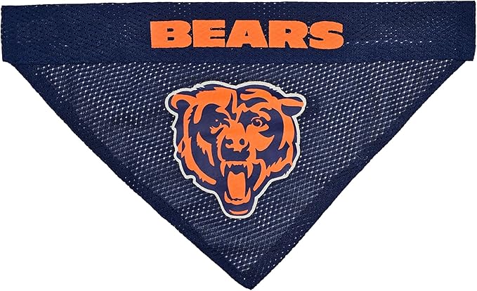 Pets First NFL Chicago Bears Reversible Bandana Size XX-Large for Dogs & Cats. 2 Sided Sports Bandana, Premium Embroidery Team Logo, Many NFL Teams Available