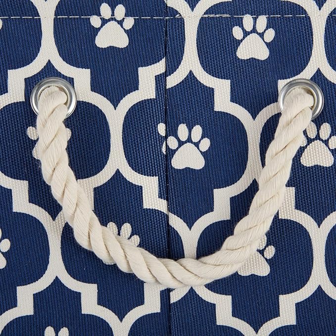 Bone Dry Pet Storage Collection Lattice Paw Print, Nautical Blue, Large Rectangle